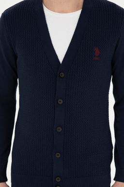 Мужской кардиган U.S. Polo Assn темно-синий хлопок  фото 13