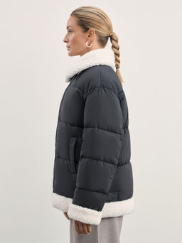 Куртка-дубленка с искусственным мехом / Zarina  фото 4