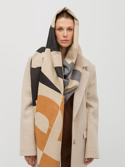 В составе шерсть и кашемир! теплый двусторонний палантин - Tantino фото 7