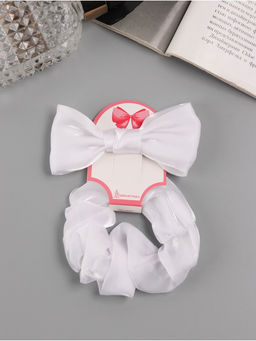 Цена за 6 шт. Набор для волос «Школьница», резинка 10 см, зажим 8 см, классик, белый