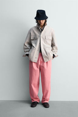 PANTAL?N RELAXED FIT PLIEGUES LIMITED EDITION / Rosa palo