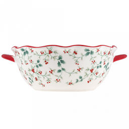 Илекс Салатник фарфоровый 1,4л, 24,5х20,2х8,6см, фигурный, с ручками, с деколью, отводка, в коробке (Китай) - Домашняя мода фото 2