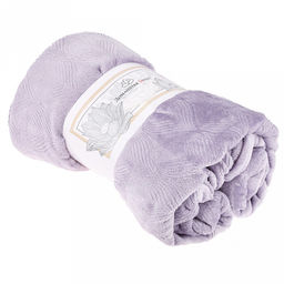 Плед/покрывало 220х200см "Горная лаванда", велсофт "Магнолия" гладкокрашенный, полиэстер 100%, плотность 270г/м2, упаковка: 20х33см пояс бумажный, "Домашняя мода" (Россия)