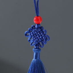 Цена за 10 шт. Подвеска текстиль, пластик Узел счастья и бесконечности, ярко-синяя, 8.5 см - Simaland фото 2