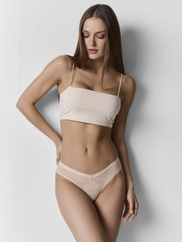 Цена за 2 штуки! Трусы бразилиана женские бежевые - Mark formelle фото 2