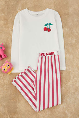 K?rm?z? K?z Cocuk Bask?l? Orme Alt-Ust Pijama Tak?m? - Trendyolmilla фото 2