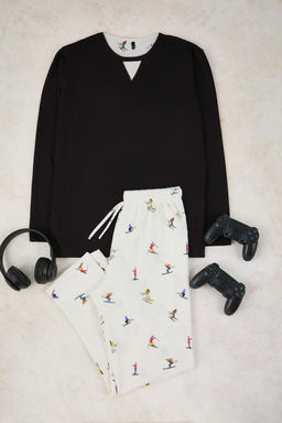 Siyah Regular Yumusak Waffle Orme Pijama Tak?m? TMNAW26PT00069