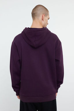 TRENDYOL MAN Mor Oversize/Genis Kesim Kapusonlu Ici Polar/S?cak Tutan Nak?sl? Sweatshirt TMNAW25SW00030 - Trendyolmilla фото 10