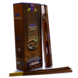 Благовония Satya Hexa Sandalwood Сандаловое Дерево аромапалочки уп-6шт