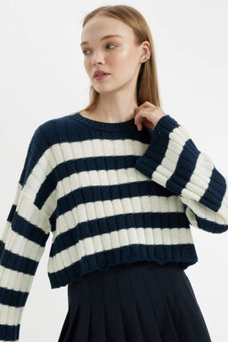 Regular Fit Bisiklet Yaka Triko Kazak - Defacto фото 4