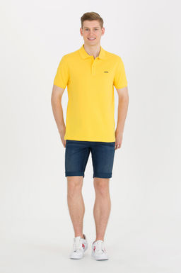 U. S. Polo Assn Мужская темно-желтая базовая футболка с воротником-поло - U.s. polo assn фото 3