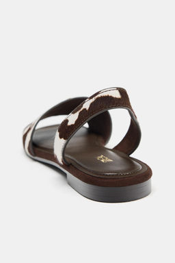 SANDALIA PLANA PIEL CON PELO / Multicolor - Zara фото 6