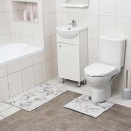 Набор ковриков для ванны и туалета Доляна «Мрамор», 2 шт: 50×80, 40×50 см