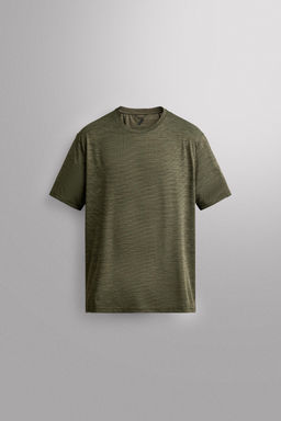 CAMISETA T?CNICA JACQUARD RAYAS / Verde medio - Zara фото 7