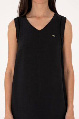 Kad_n Siyah Dokuma Elbise Sepette S_rpriz _ndirim - U.s. polo assn фото 5