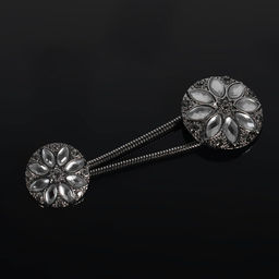 Декоративная застёжка, d = 2,5/3 см, цвет чёрный