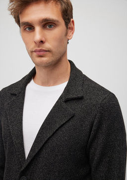 Siyah Triko Blazer Ceket - Mavi фото 5