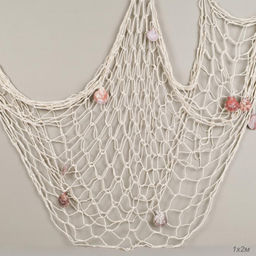 Цена за 1 шт. Сеть декоративная 1х2 м бежевый / F331 /уп 100/с ракушками
