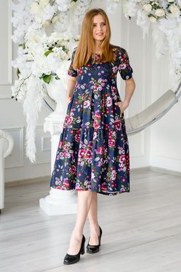 Платье женское из кулирки Зарема малиновый - Амадэль фото 9