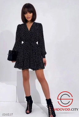 Струящееся платье в мелкий горошек - Bruno фото 3