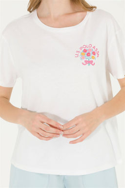 Женская футболка цвета экрю с круглым вырезом Неожиданная скидка в корзине - U.s. polo assn фото 6