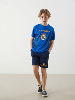 Bisiklet Yaka Real Madrid Bask?l? Erkek ?ocuk Ti??rt