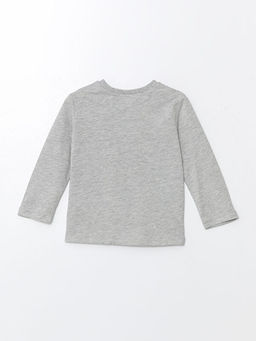 Bisiklet Yaka Uzun Kollu Bask?l? Erkek Bebek Ti??rt - Waikiki фото 2