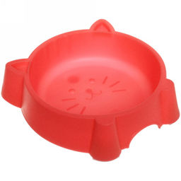 Цена за 3 шт. Миска пластиковая "Котофей" 18,5*4,8см цвет красный /550мл