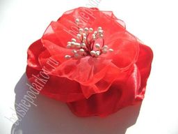 Лента органза 2,5 см*50 ярд (SF-1353) красный №1026 - No name фото 2