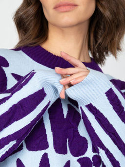 Джемпер ZZ-07003 l.blue/violet - Eleganzza фото 4