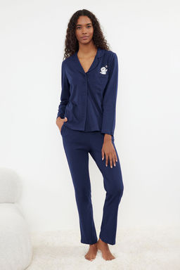 Trendyolmilla Bordo %100 Pamuklu Penguen Bask?l? Orme Pijama Tak?m? THMAW23PT00151  фото 9