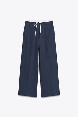 WIDE-LEG TROUSERS WITH DOUBLE WAIST - Zara фото 7