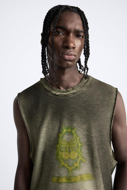 TANK TOP WITH CONTRAST PRINT - Zara фото 5