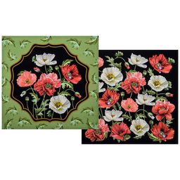 НАБОР САЛФЕТОК ИЗ 2-Х ШТ МАКИ,40Х40СМ,ЧЕРНЫЙ+ЗЕЛЁНЫЙ, 100
