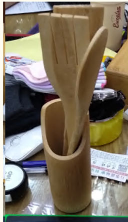 Лопатки в тубе 4 предмета из бамбука / ВT4 /уп 100/