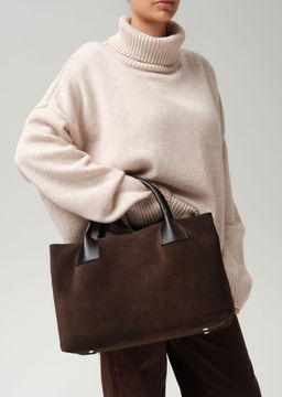 Замшевая сумка Iris DBR 31372 черный каштан  фото 5