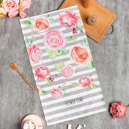 Полотенце Этель Пионы 40х73 см, 100% хл, саржа 190 гр/м2