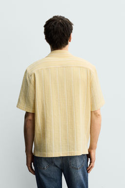 CAMISA REGULAR FIT JACQUARD RAYAS / Amarillo - Zara фото 3