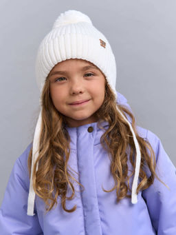 Шапка из смесовой шерсти Молоко на завязках - Bungly фото 4