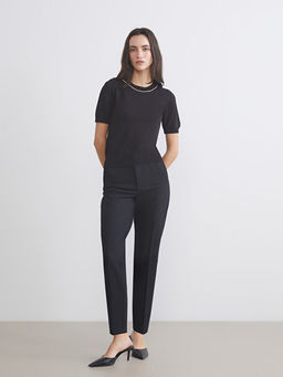 Bisiklet Yaka Ta?l? Kad?n Triko Kazak