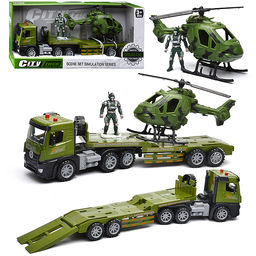 Машина "Автовоз" с военным вертолётом, в коробке