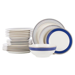 51553 GIPFEL Сервиз столовый ORPHEUS 19 предметов. Материал: фарфор. Цвет: белый с синим.