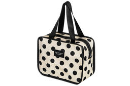 Косметичка - сумочка 23*11,5*18,5 см Белая в черный горошек, с двумя ручками - Elan gallery фото 3