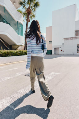 WIDE LEG TROUSERS WITH DOUBLE WAISTBAND - Zara фото 5