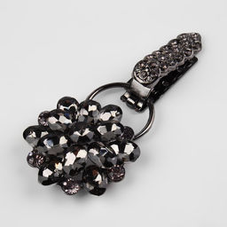 Декоративная застёжка «Стеклянный цветок», 10.5×5 см, цвет чёрный