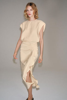 VESTIDO MIDI VOLANTES ZW COLLECTION / Crudo medio - Zara фото 6