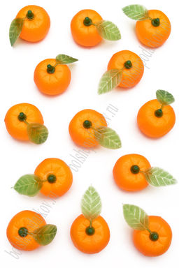 Муляж декоративный мандарин с листиком, SF-1238 (100 шт)