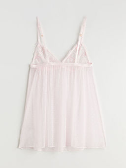 V Yaka Puantiyeli Ask?l? Kad?n Fantezi Gecelik