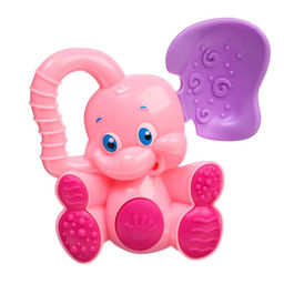 Погремушка - пищалка Слоник, с эластичными элементами, цвет МИКС, Крошка Я