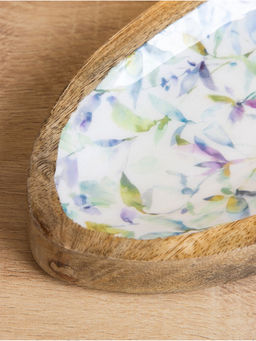 Блюдо в форме рыбки «Оттенки сирени», 25.5×10×2 см, дерево манго